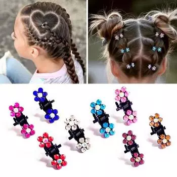 12 шт., зажим для волос в форме цветка, противоскользящие легкие зажимы для волос, зажимы для зубов и челюстей для детей