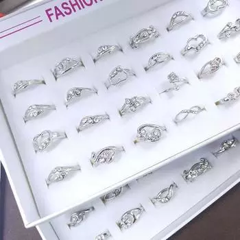 12 шт. женские аксессуары, универсальное кольцо, кольцо со стразами и кристаллами, ювелирные изделия из сплава