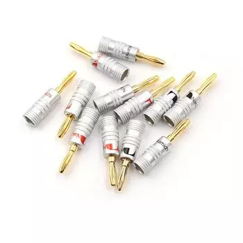 12 шт. Золотой разъем для подключения акустической системы Nakamichi Banana Plug, адаптеры, разъемы