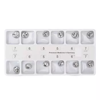 12 шт., зубные металлические коронки из нержавеющей стали, восстанавливающие жевательную функцию, металлические коронки для взрослых