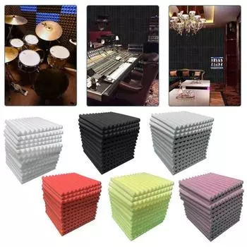 12 шт. звукоизоляционных пенопластовых панелей 1*12*12 дюймов, высокоплотные студийные акустические стеновые панели для стен, звукопоглощающие панели, звукоизоляционные панели белый