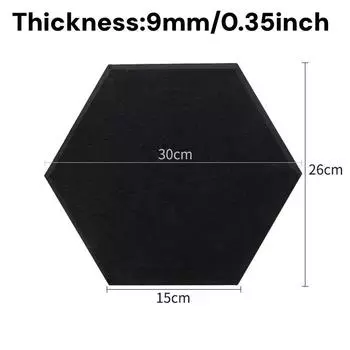 12 шт. звукоизоляционных стеновых панелей, шестиугольные самоклеящиеся звукопоглощающие панели, декор спальни, звукоизоляционные наклейки высокой плотности 9mm(0.35inch)&12 PCS&30x26cm(11.8x10.2in) белый