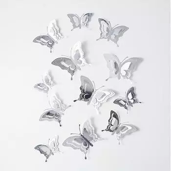 12 штук 3D-наклеек на стену с геометрическими бабочками — современный дизайн, самоклеящиеся, многоразовые, отлично подходят для домашнего декора, оформления вечеринок, стен в ванной и т. д. золотой