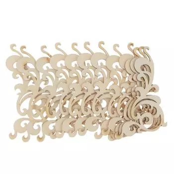 12 штук деревенский пустой цветок вырез деревянные ремесла подвесные подарочные бирки орнамент 10 x 6 x 0.2 cm