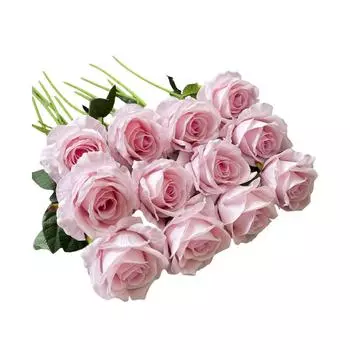 12 штук искусственных роз, розы, искусственные розы из натурального шелка и букеты из сушеных роз для украшения дома, свадебной вечеринки, садовый цветок Д One Size