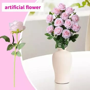 12 штук искусственных роз, розы, искусственные розы из натурального шелка и букеты из сушеных роз для украшения дома, свадебной вечеринки, садовый цветок Д One Size