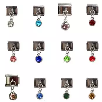 12 штук Итальянский шарм браслет-звеньевой Ювелирные изделия Деталь модуля Аксессуары Материалы для изготовления браслетов для ювелирных изделий A