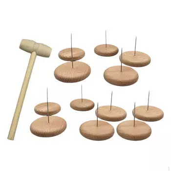12 штук Подставка для демонстрации вязаной куклы Подставка для игрушки из валяной шерсти Сделай сам для коллекционирования Деревянная устойчивая 5cm Base