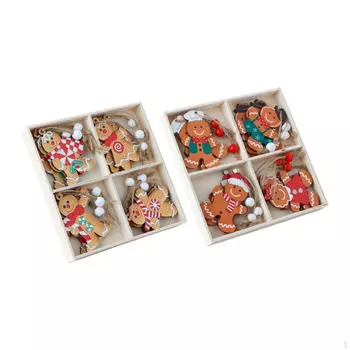 12 штук Рождественские пряничные человечки украшения подвесные капли декоративное украшение Style A