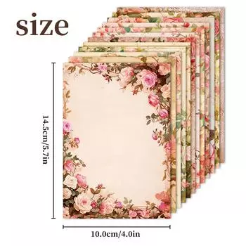 12 штук Розовый Ретро Романтическая Тема Материал Бумага День Святого Валентина Цветок Роза Отрывная Коллажная Материальная Бумага