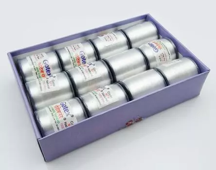 12 штук рулонных серых полиамидных ниток для швейной машины 1000 метров серый