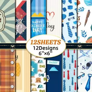 12 штук в упаковке, синий материал для справочника ко Дню отца, бумажный модный клейкий материал для заметок, нелипкий материал для справочника ins 15cm*15cm