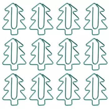 12 скрепок для бумаги, мини-симпатичная новогодняя елка, зажим для файлов для канцелярских принадлежностей, школьных подарков, свадебных украшений