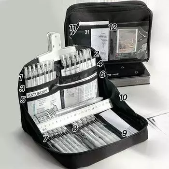 12-слойная грязеотталкивающая сумка-карандаш большой емкости с пандой, эстетическая школьная коробка, чехол для канцелярских принадлежностей, пенал на молнии, школьные принадлежности CHINA бежевый