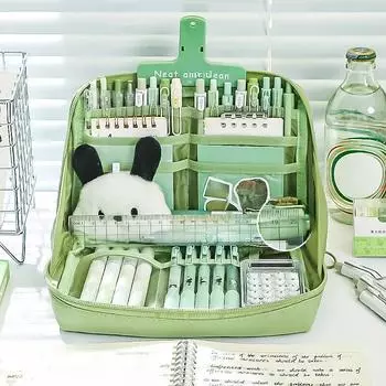 12-слойный пенал большой емкости, красивый многофункциональный классный чехол для хранения канцелярских принадлежностей, 1 шт. розовый