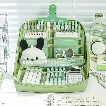 12-слойный пенал большой емкости, красивый многофункциональный классный чехол для хранения канцелярских принадлежностей, 1 шт. 1pc чёрный