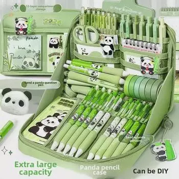 12-слойный пенал Panda Green 2024: Стильный, просторный, дорогой для девочек младшей средней школы