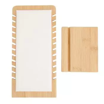 12-слотовый бамбуковый стенд для ожерелий с белой панелью из искусственной кожи, вертикальный отдельно стоящий держатель для ювелирных изделий