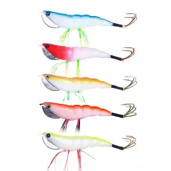 12 см/17,2 г приманка для рыбалки на креветок, реалистичная 3D-глаза, бионическая приманка для креветок, несколько крючков, приманка для рыбалки с креветками для пресной воды, соленой воды 1#