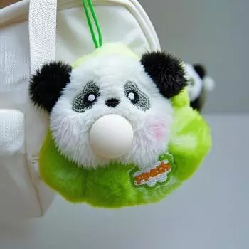 12 см 1 шт. подвеска в виде панды, плюющая пузыри, панда, плюшевый брелок, маленькая фигурка, рюкзак, подвесное украшение, кукла зелёный