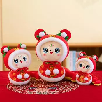 12 см 2025 змея талисман плюшевая кукла животное год зодиака змея милая фу змея мягкая кукла животное украшение для дома