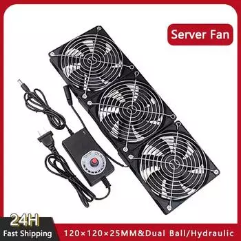12 см 3000 об/мин вытяжной вентилятор для ванной комнаты с контроллером 3 В-12 В 220 В Btc корпус машины рабочая станция шкаф радиатор серверный вентилятор EU