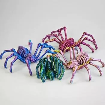 12 см 3D-печатный паук, подвижный шарнирный и выдвижной игрушечный паук, креативное украшение, игрушка-паук, украшение на Хэллоуин A3