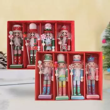 12 см деревянная кукла Щелкунчик украшения для рождественских праздников A
