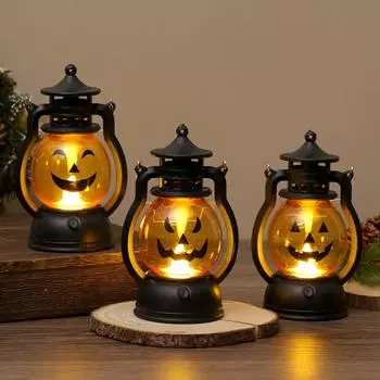 12 см Хэллоуин светодиодная лампа мини тыквенный фонарь ночник кукольный домик миниатюрный домашний декор игрушка