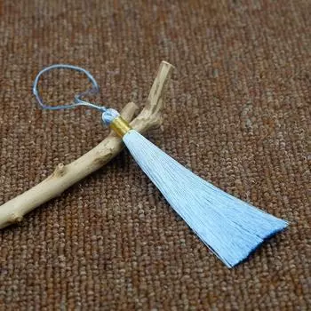 12 см Изысканный бахромчатый шип, подвесной шип, китайский узел, аксессуары ручной работы, ханьфу-саше, антикварный ледяной шелк, декоративный кулон против морщин 12 & Sky Blue & & небесно-голубой