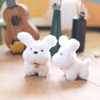 12 см милая маленькая белая собачка плюшевая игрушка кукла брелок кавайные мультяшные плюшевые украшения рюкзак кулон украшение