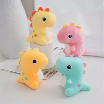 12 см милые плюшевые игрушки динозавров маленькие подвески брелки для ключей с динозаврами мягкая игрушка подарок паре 12CM синий