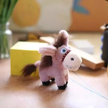 12 см милый маленький ослик кулон брелок плюшевая игрушка кукла кулон сумка украшение игрушка подвеска украшение подарок для детей розовый