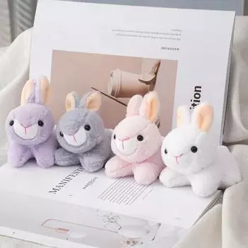 12 см мультяшная кукла подвесное украшение изысканный уютный на ощупь длинный ушной кролик мягкая подвеска кролик розовый