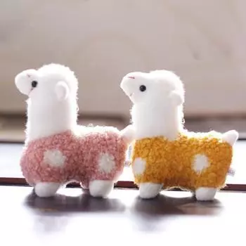 12 см мультяшная овца подвеска кукла животное брелок плюшевая игрушка милый овечка рюкзак подвеска автомобиль брелок для девочек подарок на день рождения розовый