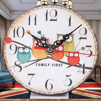 12 см офисные винтажные часы-таймер в стиле шебби-шик антикварные домашние деревянные настенные часы для кухни в деревенском стиле бесшумные нетикающие деревянные настенные часы