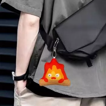 12 см плюшевая игрушка кукла Кальцифер брелок с наполнителем из полипропилена и хлопка, вдохновленная фильмом, прочная цепочка из бусин, мягкий, удобный подарок для всех возрастов A