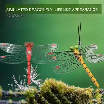 12 см поддельное украшение в виде стрекозы, устойчивое к атмосферным воздействиям садовое репеллент от мух, имитация мультяшной модели стрекозы, игрушка в помещении и на открытом воздухе, 3D орнамент в виде стрекозы красный