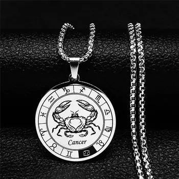 12 созвездий рака ожерелье женщин мужчин знаков зодиака кулон ожерелье ювелирные изделия