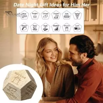 12-сторонний кубик для принятия решения о еде Пицца Бургеры Китайская Мексиканская Суши Курица Морепродукты Паста Стейк Wild Card Ужин Решающий кубик Реквизит для свидания C