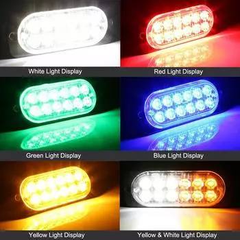 12 светодиодных стробоскопов, аварийный проблесковый маячок, предупреждающий свет 12 В 24 В, стробоскопы для авто DRL, автомобилей, грузовиков, полиции, янтарного, красного, синего цвета