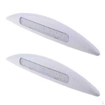 12-светодиодный глянцевый белый внешний тент 12x 12v + черный корпус для автофургона белый