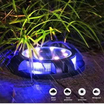 12 светодиодов, солнечный дисковый светильник, уличный садовый солнечный подземный светильник, прожектор, подземный солнечный светодиодный светильник, садовый декор 1PCS белый