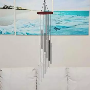 12 трубок колокольчики ветра эолийские колокольчики украшения прекрасный звук для дома карниз садовый декор подарок алюминиевая трубка сосна антикоррозийная