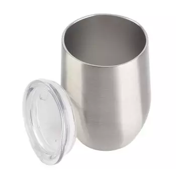 12 унций нержавеющая сталь без ножки винные кружки с крышкой отверстие для соломинки двойные стенки вакуумные кружки для путешествий