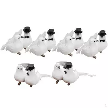 12 упаковок креативных парных искусственных украшений для вечеринок с птицами 5,9x3,1x2,8 дюйма