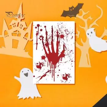 12 упаковок открыток на Хэллоуин со страшной кровью, отпечаток руки, липкие заметки, открытка на тему ужасов для приглашений на праздничную вечеринку 12pcs