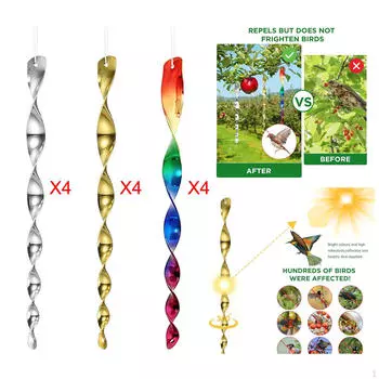 12 устройств отпугивания птиц, декоративные устройства для отпугивания ветра для сада