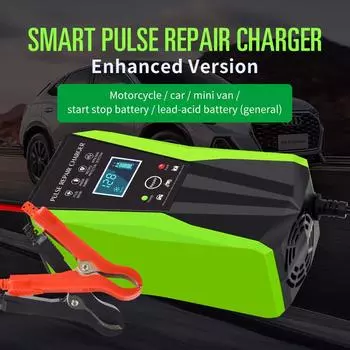 12 В 10 А автомобильное зарядное устройство для аккумулятора Автоматическое интеллектуальное зарядное устройство для аккумулятора с сенсорным ЖК-дисплеем Импульсные ремонтные зарядные устройства для сухих и влажных свинцово-кислотных аккумуляторов