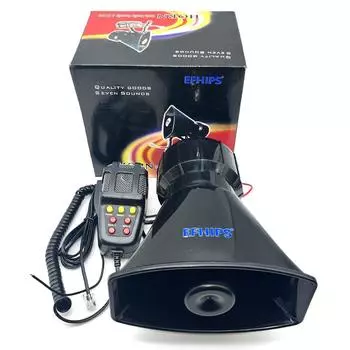 12 В 125 дБ с микрофоном громкий мотоцикл 7 звуковой автомобильный гудок сирена 100 Вт автомобиль грузовик предупреждение громкоговоритель пластик полиция пожарные 24V